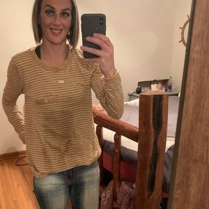 Women’s long sleeve mustard striped top